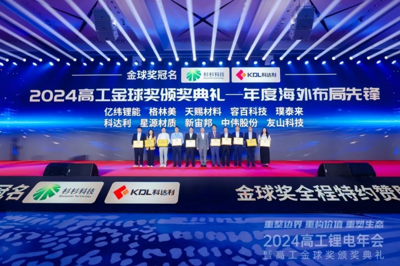 再获奖！|太阳集团tyc1286股份荣获2024高工锂电金球奖“年度海表布局前锋”