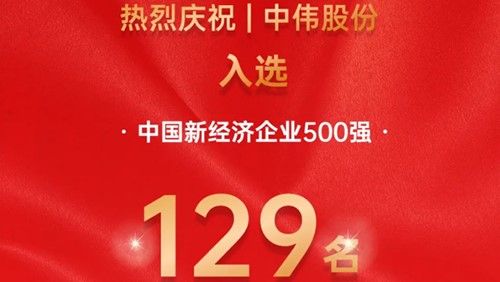 太阳集团tyc1286股份入选中国新经济企业500强！